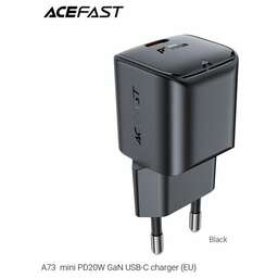 ACEFAST Сетевое зарядное устройство A73 mini PD20W GaN USB-C charger (EU). Цвет: черный