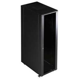 LANMASTER Шкаф коммутационный (TWT-CBB-27U-6X6-G1) напольный 27U 600x600мм пер.дв.стекл задн.дв.спл.стал.лист 2-хст. 2 бок.пан. 800кг черный IP20