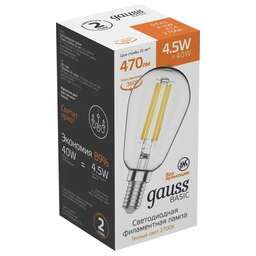 GAUSS Упаковка ламп LED E14, вздутая, 4.5Вт, 1141115, 10 шт