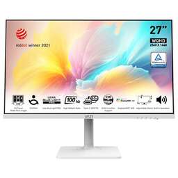 MSI Монитор 27" Modern MD272QXPW White (IPS, 2560x1440, HDMI+DP+Type C, 4 ms, 178°/178°, 400 cd/m, 1000:1 (100M:1), 100Hz, Spk, Pivot)