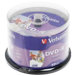 VERBATIM Диск 4.7Gb 16x Cake Box (50шт) Printable (43512)