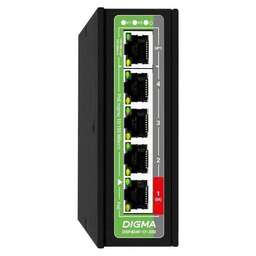 DIGMA Коммутатор DSP404F-1F-200 (L2) 5x100Мбит/с 4PoE 4PoE+ 1PoE++ 200W неуправляемый