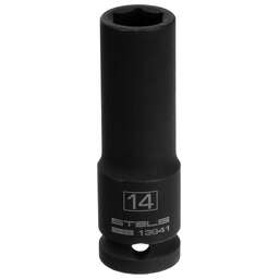 STELS Головка ударная удлиненная шестигранная, 14 мм, 1/2, CrMo 13941