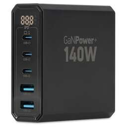 DIGMA Настольное зарядное устройство DPW10A, 2xUSB-A, 3xUSB-C, 140Вт, 5A, черный [dpw1a4g024bk]
