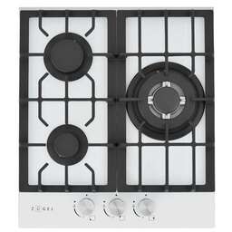 ZUGEL Газовая варочная панель ZGH451W, 3 конфорки, нержавеющая сталь, белый