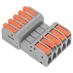 REXANT Клемма СМК 222-425R проходная разъемная 5 полюсов серая 0,2-2,5/4мм² (блистер 3 шт/уп)