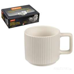MALLONY Набор кружек из 6 шт по 250 мл, La Caffetteria, фарфор (111194)