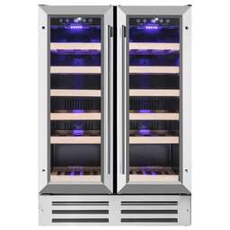 TEMPTECH Винный шкаф двухкамерный Premium WP2DQ60DCS вместимость: 38 бутылок, Side by Side, нержавеющая сталь