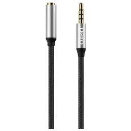 PERO Кабель MC-03, Jack 3.5 (m) - Jack 3.5 (f), в оплетке, черный [prmc-031mb]