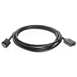 PREMIER Кабель-удлинитель аудио-видео Telecom, HDMI (m) - HDMI (f) , ver 2.0, 2м, GOLD, черный [tcg235mf-2m]