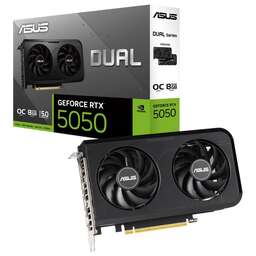 ASUS Видеокарта RTX5050 DUAL OC 8GB GDDR6 128bit 3xDP HDMI 2FAN RTL (DUAL-RTX5050-O8G)