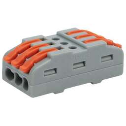REXANT (07-6263-3-05) Клемма СМК 222-423 проходная 3 полюса (0,08-4 мм ), серая (5 шт./уп.)