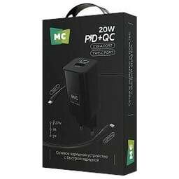 MORE CHOICE (4620202555762) NC85i 1USB+1Type-C 3.0A PD 20W+QC3.0 для Lightning 8-pin Type-C Black