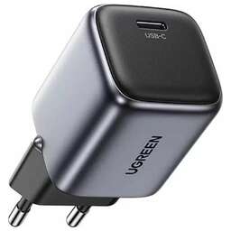UGREEN Сетевое зарядное устройство CD319 (25257) Nexode 30W USB-C PD GaN Fast Charger EU с кабелем 1м 60W. Цвет: серый космос
