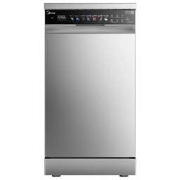 MIDEA Посудомоечная машина MFD45S460SI, узкая, напольная, 44.8см, загрузка 10 комплектов, серебристая