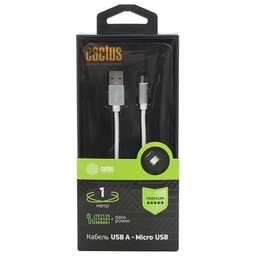 CACTUS Кабель CS-USB.A.USB.MICRO-1 USB (m)-micro USB (m) 1м белый блистер