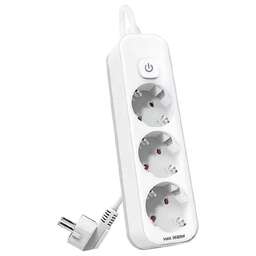 DELI Сетевой фильтр ET432, 3м, белый