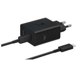 SAMSUNG Сетевое зарядное устройство+кабель EP-T5020X 50W 2xUSB-C Черный