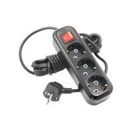 IEK Сетевой удлинитель У03В 3м (3 розетки) черный (пакет ПЭ)