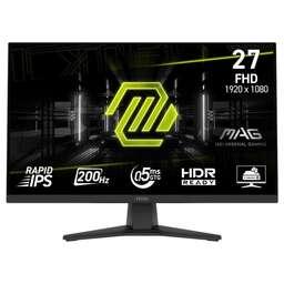 MSI Монитор 27" MAG 272F Rapid IPS, 1920x1080, 200Hz, 0,5ms, 300сd/m, 1000:1, HDR | HDMI(2.0b), DP(1.2a) | InPSU, Vesa 100, Black