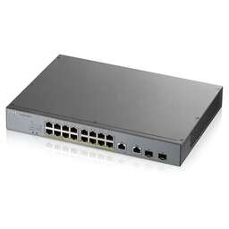 ZYXEL Коммутатор GS1350-18HP-EU0101F (L2) 16x1Гбит/с 2xКомбо(1000BASE-T/SFP) 16PoE+ 250W управляемый