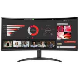 LG 34" Монитор UltraWide 34WR50QC-B, 3440x1440, VA, 100Гц, 2хHDMI, 1хDP, изогнутый, черный [34wr50qc-b.aruz]