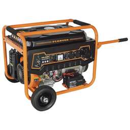 CARVER Бензиновый генератор PPG- 9000Е, 220/12 В, 7.5кВт, на колёсах с АКБ [01.020.00040]