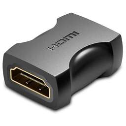 VENTION Переходник аудио-видео HDMI (f) - HDMI (f), ver 2.0, GOLD, черный [airb0]