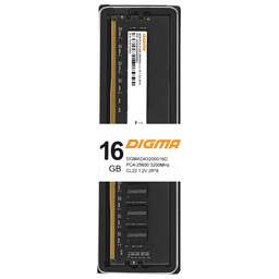 DIGMA Память DDR4 16GB 3200MHz DGMAD43200016D RTL PC4-25600 CL22 DIMM 288-pin 1.2В dual rank Ret