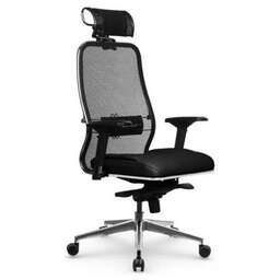 МЕТТА Кресло SL-3.04 Infinity Easy Clean, на колесиках, сетка/эко.кожа, 1шт. в комплекте черный/черный [z509339360]
