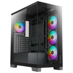 AZZA Корпус Cove черный без БП ATX 6x120mm 2x140mm 1xUSB2.0 1xUSB3.0 audio bott PSU