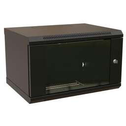 WRLINE Шкаф коммутационный WR-TW-0966-GP-RAL9004 настенный, стеклянная передняя дверь, 9U, 600x500x600 мм