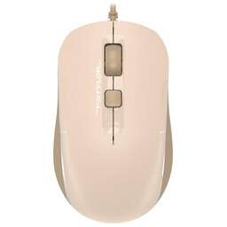 A4TECH Мышь проводная Fstyler FM26, оптическая, USB, 1600dpi, бежевый и коричневый [fm26 usb (cafe latte)]