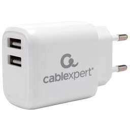 CABLEXPERT (22213) ЗУ10.5Вт, 2.1А, 2хUSB, белый, пакет