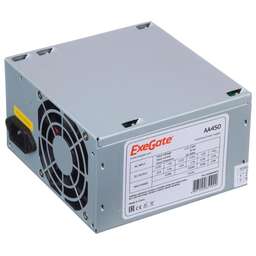 EXEGATE 450W AA450, ATX, 8cm fan, 24p+4p, 2*SATA, 1*IDE (EX253683RUS)