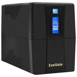 Exegate EP285581RUS ИБП ExeGate SpecialPro Smart LLB-650.LCD.AVR.EURO.RJ.USB <650VA/360W, LCD, AVR, 2 евророзетки, RJ45/11, USB, Black>