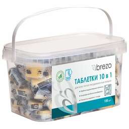 BREZO Таблетки ALL IN 1 безфосфатные для посудомоечной машины, 100 шт