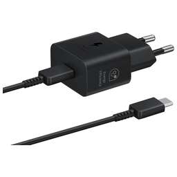 SAMSUNG Сетевое зарядное устройство EP-T2510, USB type-C, USB type-C, 25Вт, 3A, черный [ep-t2510xbegeu]