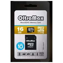 OLTRAMAX MicroSDHC 16GB Class10 + адаптер SD [OM016GCSDHC10-AD]