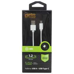 CACTUS Кабель CS-USB.A.USB.C-1.2 USB (m)-USB Type-C (m) 1.2м белый блистер