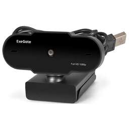 ExeGate GoldenEye C300 Full HD (матрица 1/4" 2 Мп, 1920х1080, 1080P, USB, фиксированный фокус, микрофон с шумоподавлением, универсальное крепление, кабель 1,2 м, Windows® 7/8/10/11, Mac OS 10.6 и выше