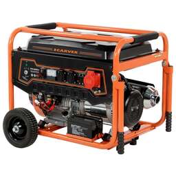 CARVER Бензиновый генератор PPG- 8000E-3, 380/220/12 В, 6кВт, на колёсах с АКБ [01.020.00013]