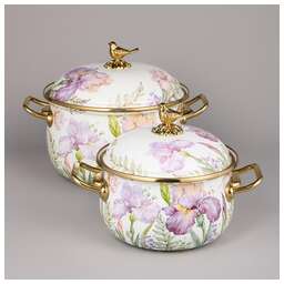 AGNESS НАБОР КАСТРЮЛЬ ЭМАЛИРОВАННЫХ СЕРИЯ "IRISES", 4ПР. 2,1Л И 3,8Л 950-603