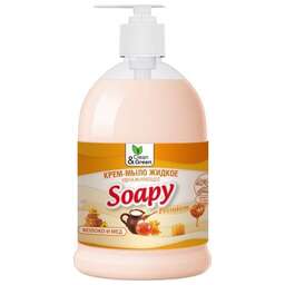 CLEAN&GREEN CG8098 Крем-мыло жидкое "Soapy" молоко и мёд увлажняющее с дозатором 500 мл.