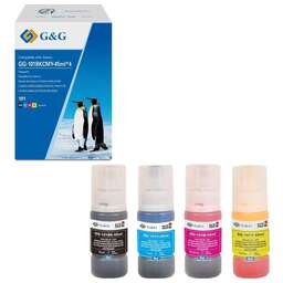 G&G Чернила GG-101BKCMY-45ml*4 101BKCMY голубой/пурпурный/желтый/черный набор 4x45мл для Epson EcoTank L4150/L4156/L4160/L4250/L4260/L4266/L6160/L6170/L6176/L6190/L6260/L6270/L6276/L6290
