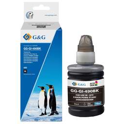 G&G Чернила GG-GI-490BK GI-490 черный пигментный 140мл для Canon Pixma G1400/G2400/G3400/G4400