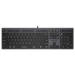 A4TECH Клавиатура FX50 серый USB slim Multimedia (FX50 GREY) кабель 1.5м