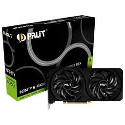 PALIT Видеокарта NVIDIA GeForce RTX 4060 RTX4060 INFINITY 2 8ГБ Infinity 2, GDDR6, Ret ne64060019p1-1070l