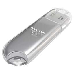 MAXVI P1 16GB silver, монолит с колпачком, ABS пластик, USB 2.0