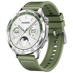 HUAWEI Смарт-часы Watch GT 4 Phoinix-B19W 46мм 1.43" AMOLED корп.серебристый рем.зеленый разм.брасл.:140-210мм (55020BGY)